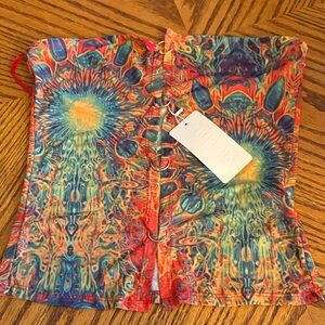 Vibrant Multicolor Strapless Top